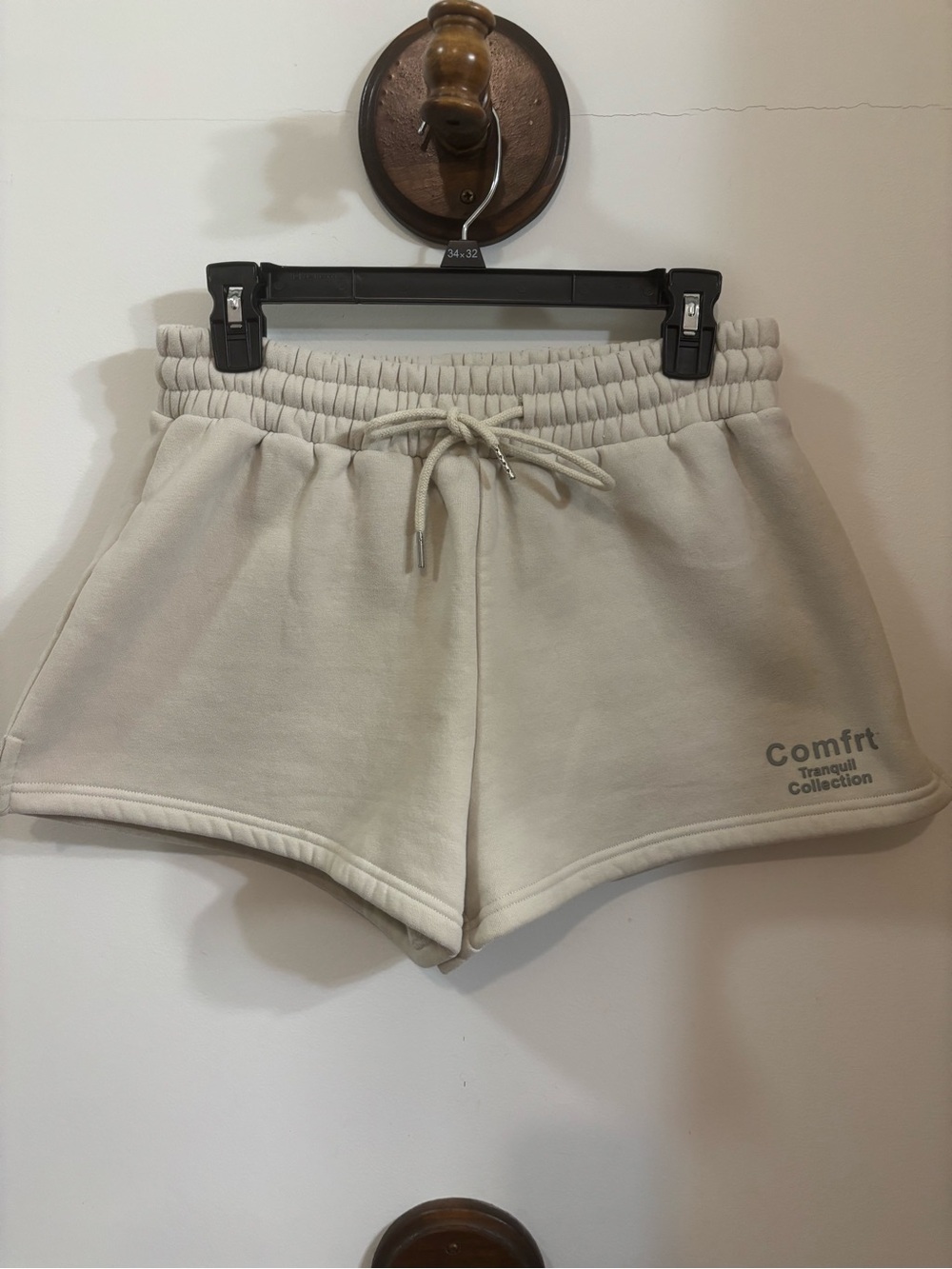 Comfort Tranquil Collection Women's Cream Athletic Drawstring Shorts